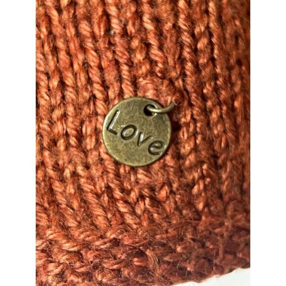 Rust Orange Ribbed Knit Sleeveless Side Ruched Ties Sweater Tank Top Sz XS.  Z - Picture 5 of 8